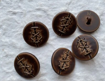 5-25 Stück Knöpfe 18mm ❤️❤️❤️ braun Lederoptik Naht Mantel Jacke  Ersatzknopf - Bild 1 von 3