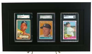 SGC 3-Graded Card Framed Display-New Black Design - Picture 1 of 5