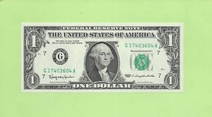 1963 ..UNCIRC $1 G 1740 3604 A .... 1963 $1 G-A BELLA BANCONOTA FRN - Foto 1 di 2