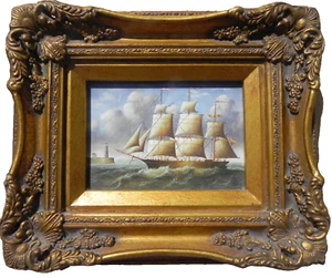 Arte marina contemporanea piccolo dipinto di nave clipper stile James Buttersworth - Foto 1 di 16