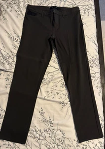 Calvin Klein Jeans Dark Army Green w/ Leather Trim Women's Skinny Jeans Size 14 - Picture 1 of 6
