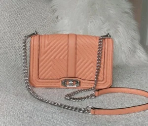 Rebecca Minkoff Love Quilted Crossbody Peach - Picture 1 of 10