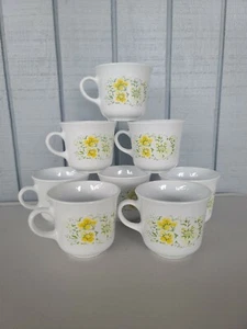 Corelle April Yellow Floral Cup/Mug - Set of 8-pc - Picture 1 of 6