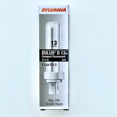 Sylvania CF13DD/835/ECO 13W 2 Pin Plug-In GX23-2 3500K CFL Light Bulb 21118 - Image 1 of 4