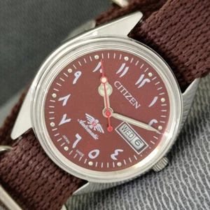 JAPAN VINTAGE CITIZEN AUTOMATIK 8200 HERREN ARABISCH ROTES FARBE ZIFFERBLATT UHR a1917-S - Bild 1 von 10