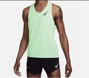 Canotta Nike AeroSwift Dri-FIT ADV Running Singola Verde FN4231-376 Uomo XS - Foto 1 di 5