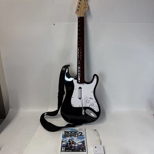 Guitarra Rock Band Nintendo Wii Fender Stratocaster NWGTS2 Juego y Dongle Probado - Imagen 1 de 13