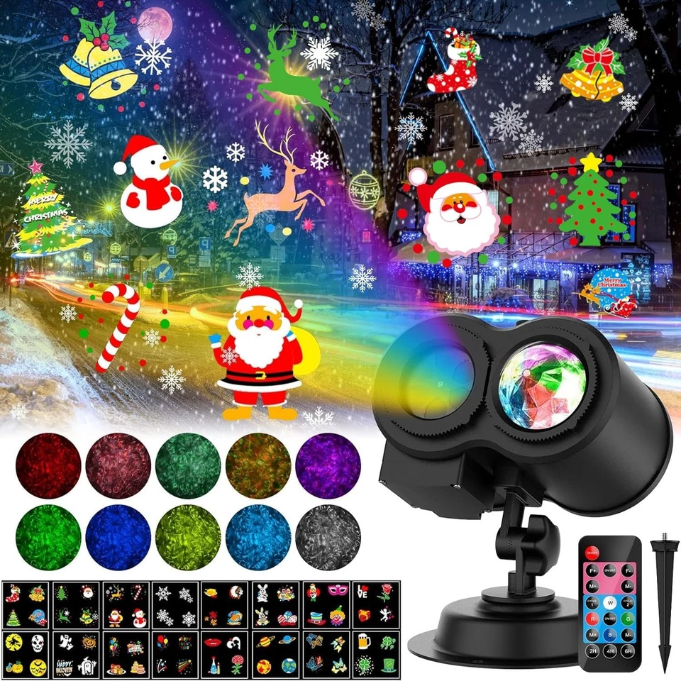 LED Laser Projektor Wandprojektor 64 Motiv Strahler Lampe Hauswand Weihnachten - Bild 1 von 4