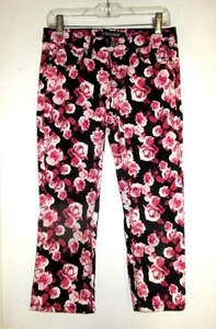 VIGOSS "THE JAGGER" CAPRI ROSE PRINT JEANS PANTS  Girl's Size 12 - Picture 1 of 5