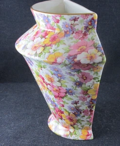 Chintz James Kent DuBarry Half Round Wall Pocket Vase 6in Vintage England China - Picture 1 of 8