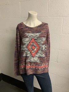 F&F Multi-coloured Aztec print knit sweater uk 14 - Picture 1 of 7