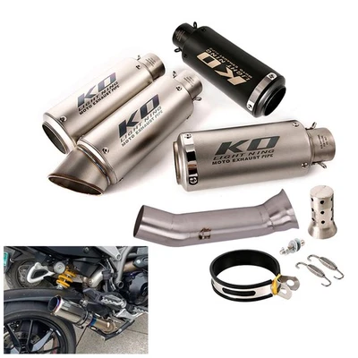 Silenciador de tubo medio de escape sin cordones Hyperstrada para Ducati Hypermotard 821 13-18 2" Foto 1 de 4