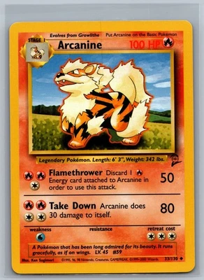 Pokemon TCG Arcanine #33/130 Uncommon CCG Base Set 2 - Image 1 of 2