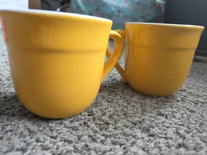 2-Emile Henry France 8714 Yellow Coffee Mug 14 oz Tea Cup White Interior 3 3/4 - Picture 1 of 3