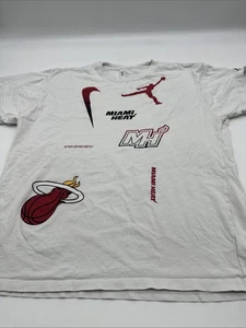 Miami Heat Nike T-Shirt Large Graphic Print Logo White ..#32575 - Picture 1 of 11
