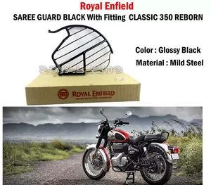 Royal Enfield "NEW CLASSIC 350" REBORN "SAREE GUARD" BLACK With Fitting - Picture 1 of 7