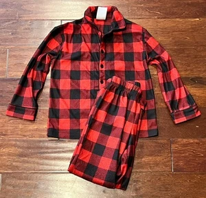 Wondershop Red Black Buffalo Plaid Girls Boys 6 Shirt Pants 2 Piece Pajama Set - Picture 1 of 14