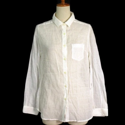 Camicia donna Golden Bear bianca a quadri trasparenti manica lunga M - Immagine 1 di 4