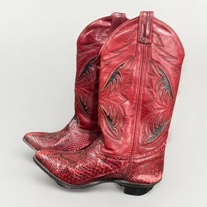Vintage Code West Cherry Red Cowboy Boots - Women’s 6 - Made in USA 🇺🇸 - Picture 1 of 10