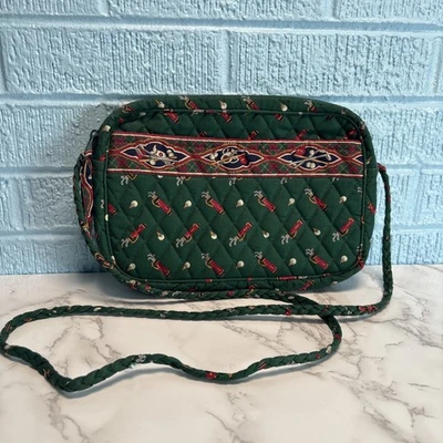 Bandolera acolchada de colección años 90 Vera Bradley estampado de golf verde pequeña Foto 1 de 4