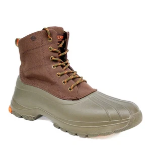 Sperry Duck Float Boots Brown/Green Lace-Up Rain Waterproof Men's Size 9.5 - Picture 1 of 10