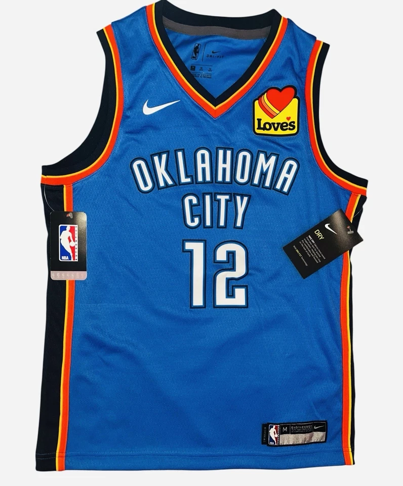 100 Authentic Nike OKC Oklahoma City Thunder Steven Adams Jersey Youth Medium