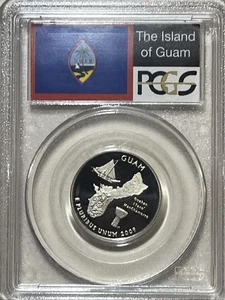 2009-S Guam Proof Washington 25c PCGS PR69 DCAM, US Silver Coin, Flag Series - Picture 1 of 4