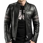 Men's Jacket Fight Club Retro Hybrid Mayhem Brad Pitt Black & Gray Biker Jacket