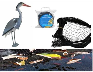 Großes Garten Koi Fisch Teich Reiher Abwehrset, inkl. Lockvogel und Abdecknetz - Bild 1 von 6