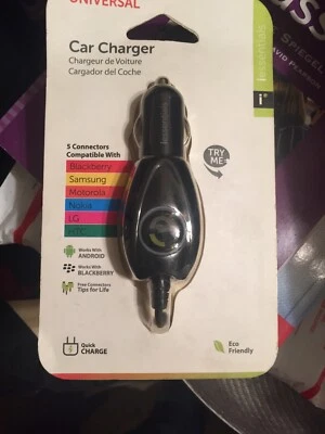 iessentials Universal Car Charger Blackberry-Samsung-Motorola-Nokia-LG Free Ship - Image 1 of 2