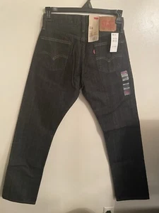 NWT Levi's 514 Black Denim Jeans 30x32 Men's Straight Leg Slim Fit Cotton - Picture 1 of 8