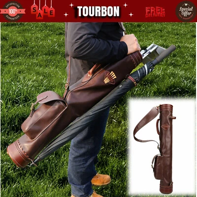 TOURBON Retro Golf Club Bag Durable Foldable Sunday Travel Carry Pack Waterproof - Image 1 of 4