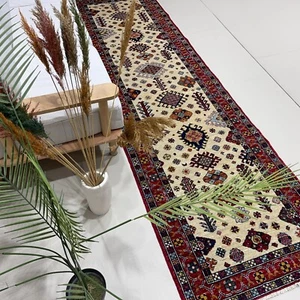 Handmade (2'9" x 9'10") Qashqai Tribal Afghan Veg Dye Soft Wool Runner Rug - Picture 1 of 13
