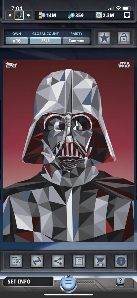 Topps Star Wars Digital Card Trader Fragmented Darth Vader Award - Image 1 of 1