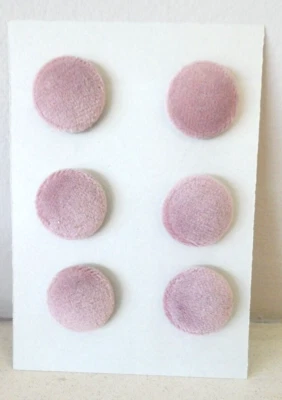 6 x DUSKY PINK PLUSH VELVET FABRIC COVERED BUTTONS - Image 1 of 4