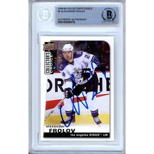 '08-09 Collectors Choice #6 Alexander Frolov Signed Card Auto Beckett Slab Kings - Picture 1 of 5
