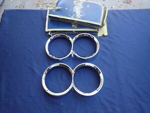 1959 Pontiac headlight bezels, pair, chrome, NOS! 5949821 Bonneville Catalina