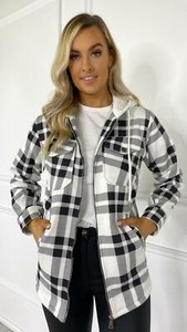 black and white check jacket