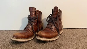 Timberland Boots Men's Size 9 Britton Hill Plain Toe Brown Leather A1842 - Picture 1 of 10