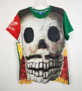 Adidas Day Of The Dead Skull 2XL T-Shirt Dia De Los Muertos Skeleton 