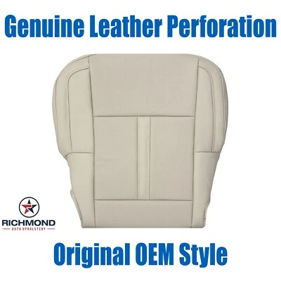 Lincoln MKS 2013-2016 - Parte inferior del lado del conductor cuero genuino cubierta de asiento bronceado perfecto Foto 1 de 4