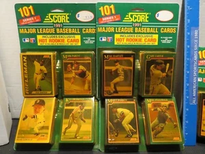 4- 1991 SCORE BASEBALL 1 BLISTER PACKS OF 101 CARDS (TOTAL OF 404 CARDS) MINT - Picture 1 of 2