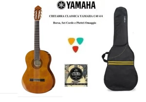 YAMAHA C40 CHITARRA CLASSICA DA STUDIO 4/4 C 40 KIT CON BORSA SET CORDE PLETTRI - Foto 1 di 4