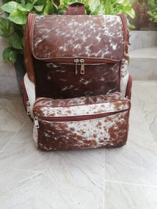 Handmade Cowhide Backpack Women Hair on Shoulder Bag School Bag BACKPACK SALE - Picture 1 of 7