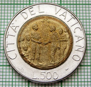 VATICAN Ioannes Pavlvs II JOHN PAUL II 1994 500 LIRE Racism & Solidarity BI-MET - Picture 1 of 6