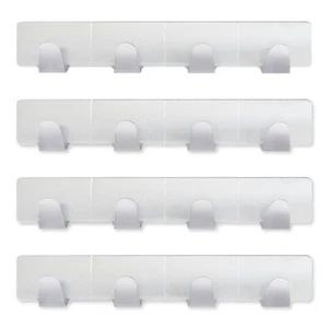4 Pack Self Adhesive Sticky Hooks Stainless Steel 4 Hooks Wall Coat Hook Rack - Picture 1 of 10