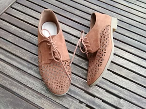 Zapatos con cordones trenzados Atmosphere cuero sintético plano marrón 39 - Imagen 1 de 4