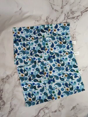 Home Collection Paisley Placemat Set Outdoor Camping Picnic Blue Party Reusable - Image 1 of 4