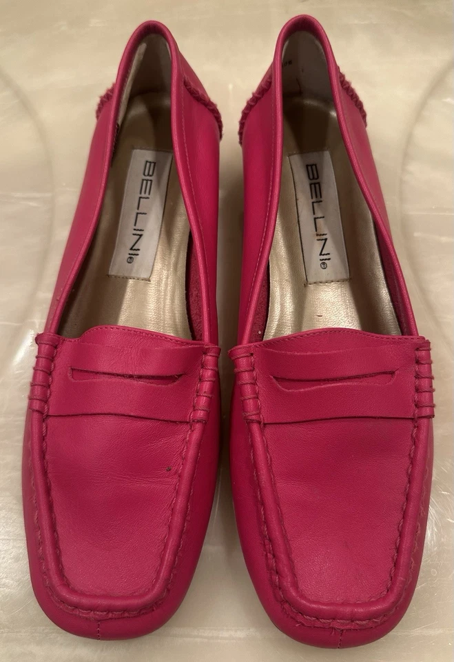 Annie Leather Penny Loafers Pink Women’s 7M Slip On Moc Style Flats - image 1 of 4