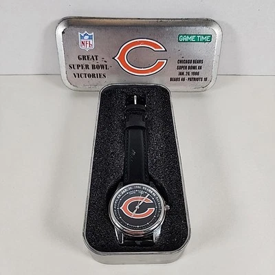 Chicago Bears Super Bowl XX Watch & Tin. Game time! Free Shipping! Go Bears! - Image 1 of 4